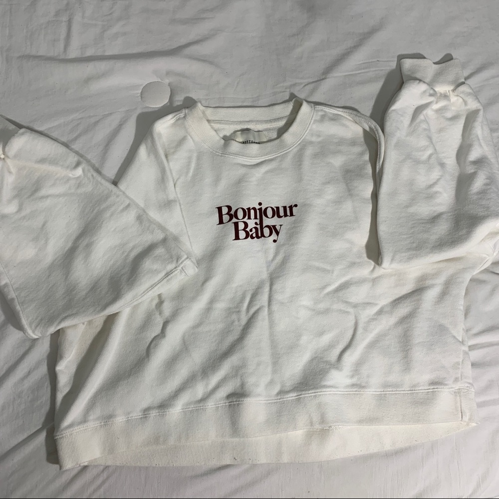 White cropped sweater